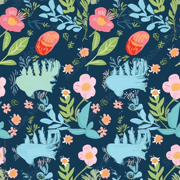 Obraz Seamless Pattern With Floral Motifs able