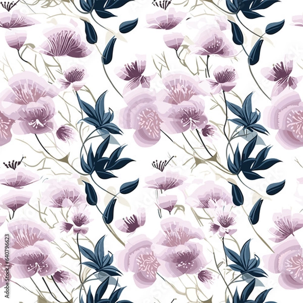 Fototapeta Seamless Pattern With Floral Motifs able