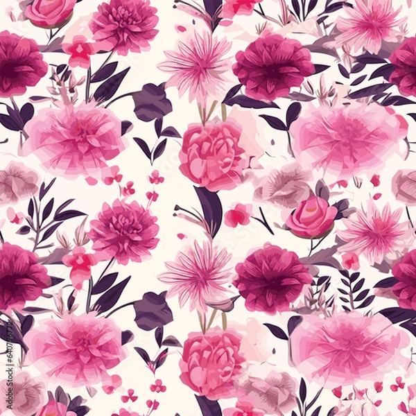 Fototapeta Seamless Pattern With Floral Motifs able
