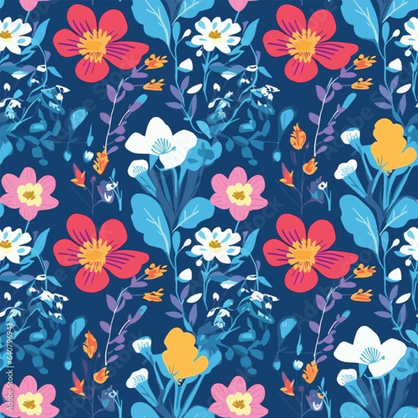 Fototapeta Seamless Pattern With Floral Motifs able