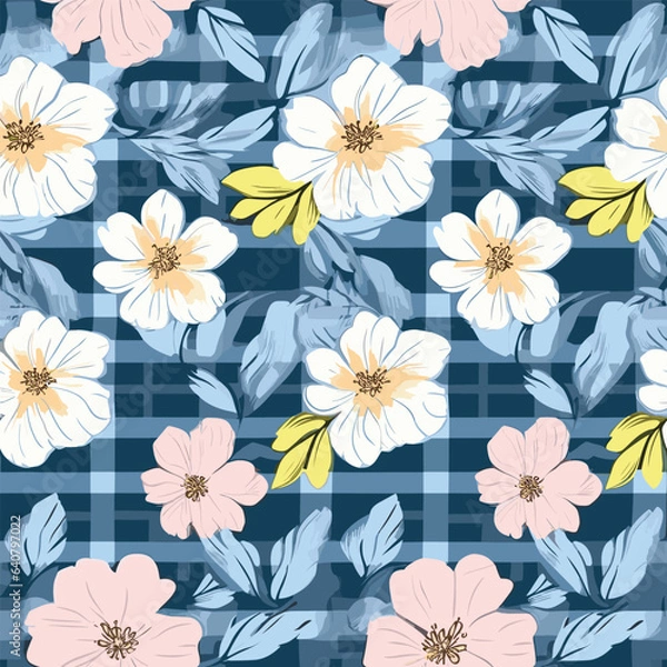 Fototapeta Seamless Pattern With Floral Motifs able