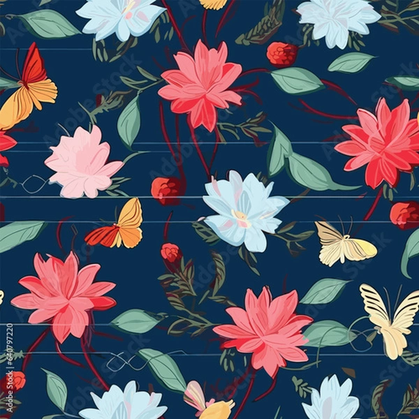 Obraz Seamless Pattern With Floral Motifs able