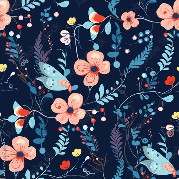 Obraz Seamless Pattern With Floral Motifs able