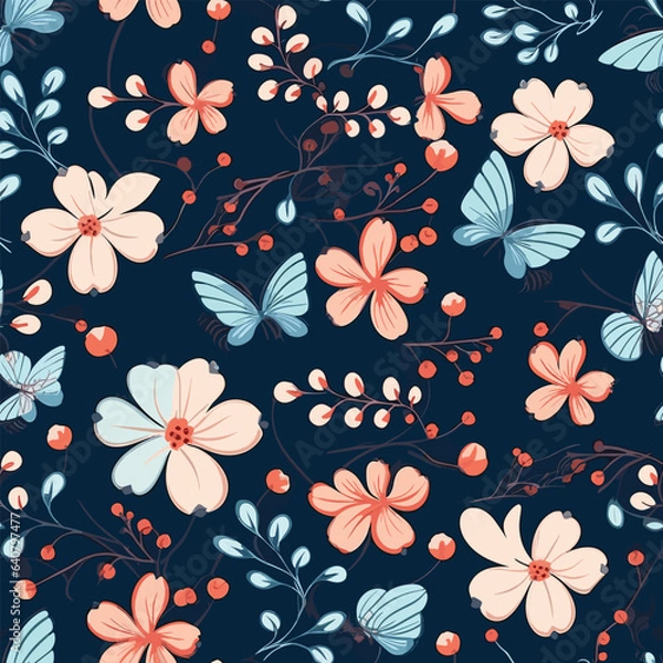 Obraz Seamless Pattern With Floral Motifs able