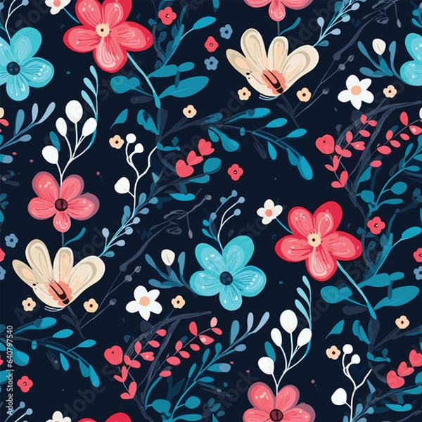 Obraz Seamless Pattern With Floral Motifs able