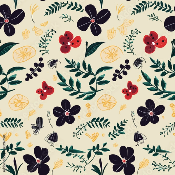 Obraz Seamless Pattern With Floral Motifs able