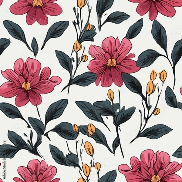 Obraz Seamless Pattern With Floral Motifs able