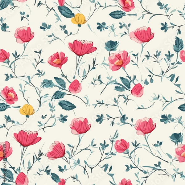 Obraz Seamless Pattern With Floral Motifs able