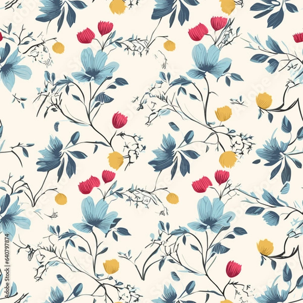 Obraz Seamless Pattern With Floral Motifs able