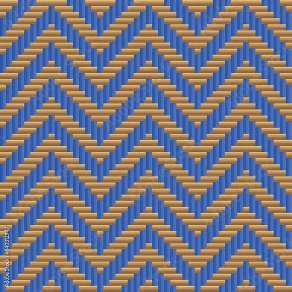 Obraz Colorful Striped Bamboo Basketwork Pattern 08