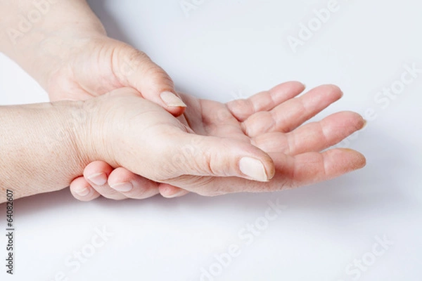 Obraz Woman hands over a white background