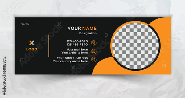 Fototapeta Elegant Corporate Minimal email signature | Flat Mail template or email footer |