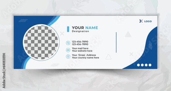 Fototapeta Elegant Corporate Minimal email signature | Flat Mail template or email footer |