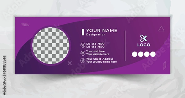 Fototapeta Elegant Corporate Minimal email signature | Flat Mail template or email footer |