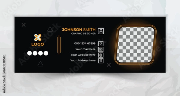 Fototapeta Elegant Corporate Minimal email signature | Flat Mail template or email footer |