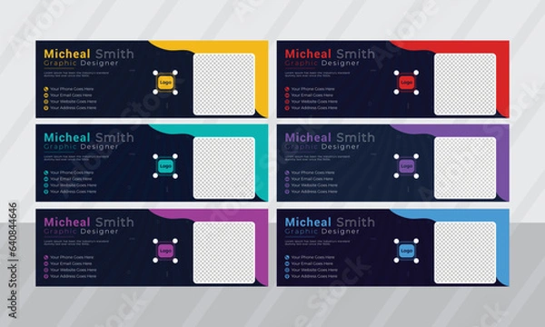 Fototapeta modern business email signature design corporate vector file 