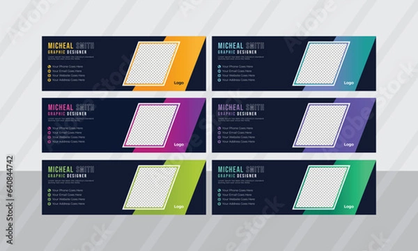 Fototapeta professional business email signature design corporate vector file