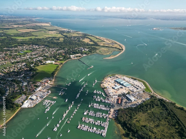 Obraz Hamble Le Rice, Hamble Aerial View Uk Drone Shot