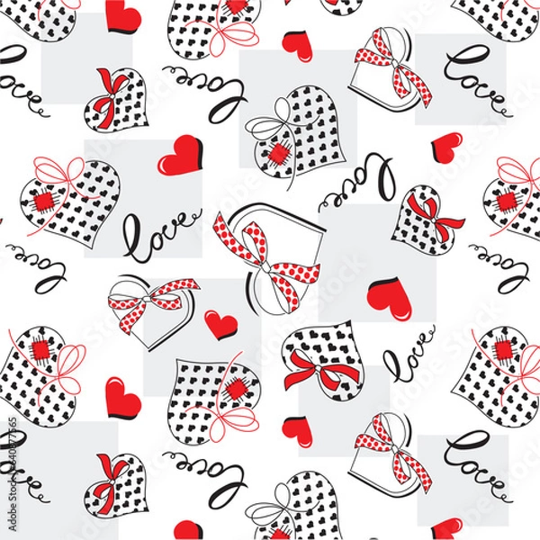 Obraz Ribbon hearts pattern decorative gift design 