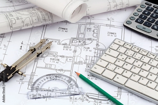 Obraz Plan budowy domu