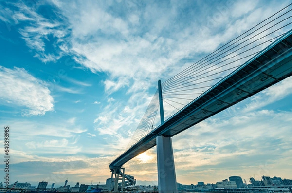 Obraz 荒津大橋の夜明け