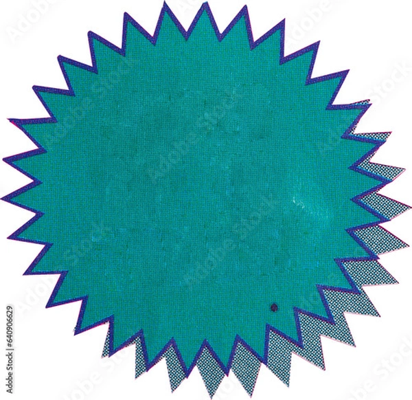 Fototapeta Price vintage label, cutout from vintage magazine, coupon, discount, offer, blank design, postage stamps, mail and letters, png isolated on transparent background