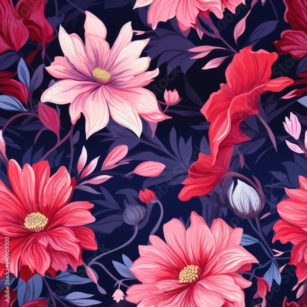Fototapeta seamless flower, colorful wallpaper