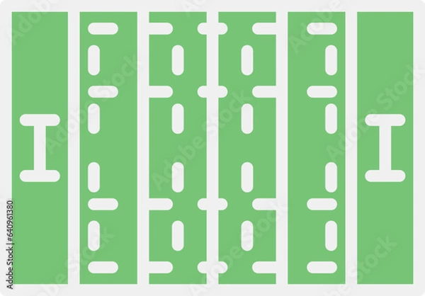 Fototapeta シンプルなスポーツ用品のカラー単品アイコン　ラグビー　グラウンド　コート