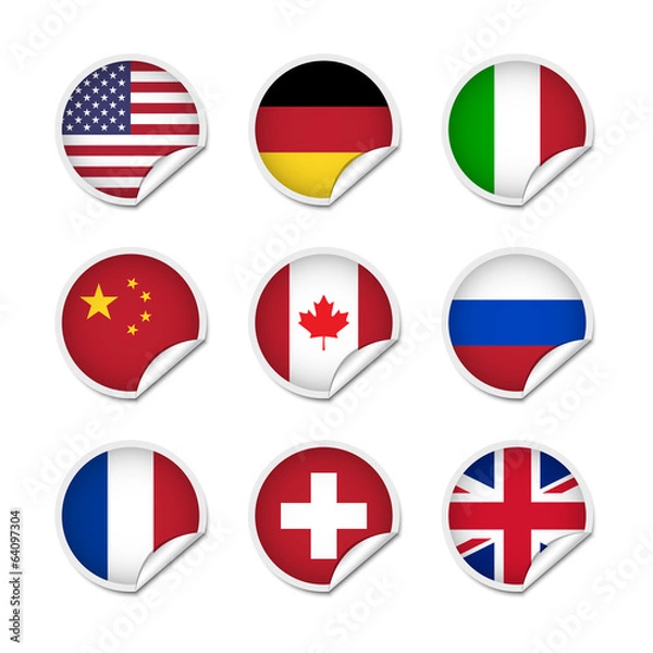 Obraz Flag stickers set 1