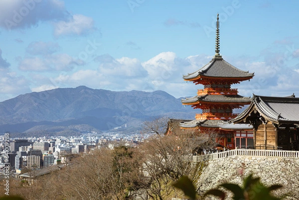 Obraz A temple and a city