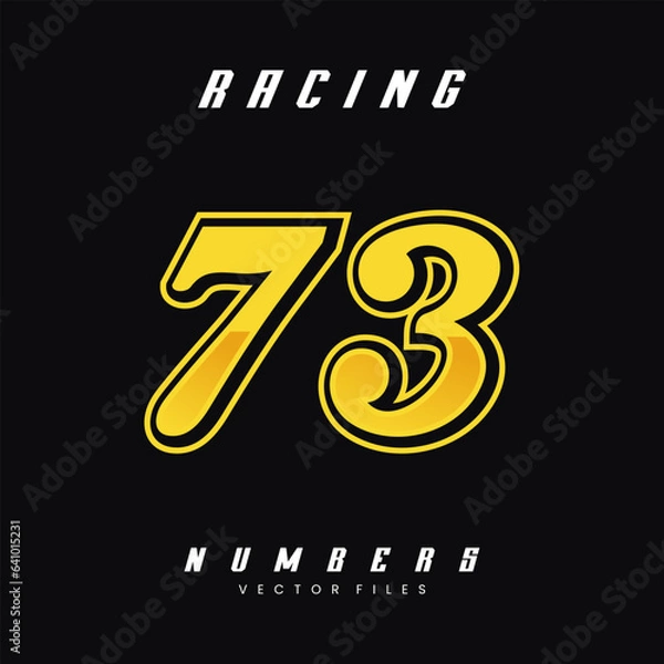Obraz Racing Number 73 Vector Design Template