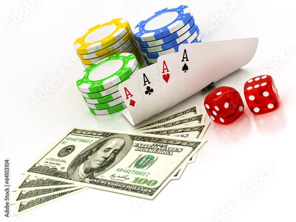 Obraz dollars, chips and cards