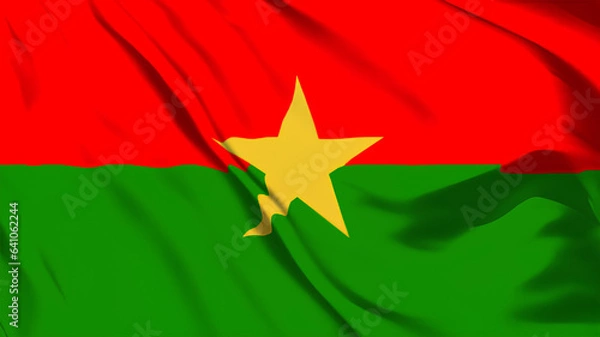 Fototapeta ブルキナファソの国旗がはためいています。