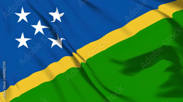 Obraz ソロモン諸島の国旗がはためいています。