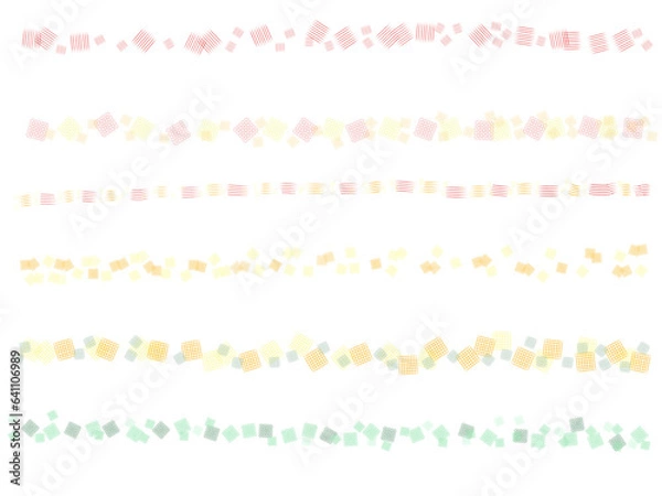 Obraz カラフル　四角　ランダム　罫線