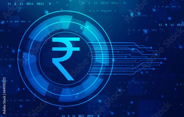 Obraz Indian Rupee symbol on financial Background, Growth of Indian stock market, Abstract finance background, Stock market Concept background