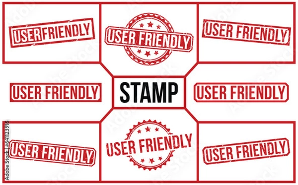 Obraz User Friendly stamp red rubber stamp on white background. User Friendly stamp sign. User Friendly stamp.