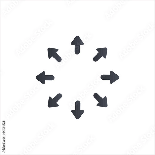 Obraz Spreading outward arrows icon. Distribution arrows. Stock vector illustration isolated on white background.