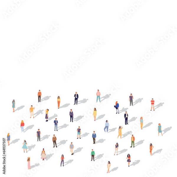 Fototapeta people standing top view on white background vector