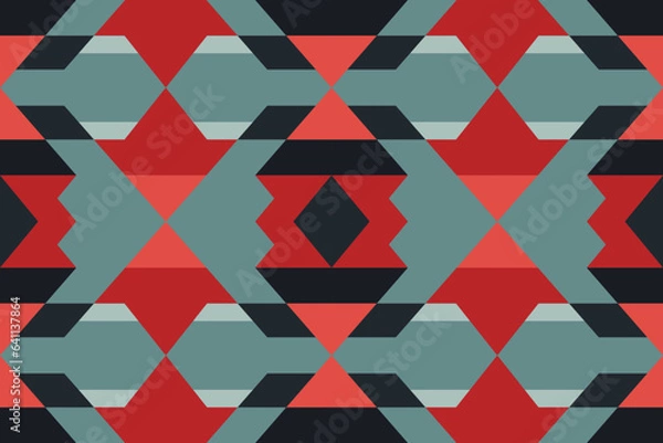 Obraz Modern geometric shapes patterns, seamless vector illustration. Pattern designs with modern geometric shapes can be printed as a background image or used for rugs, carpets, or textile fabric.