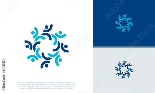 Fototapeta Human Resources Consulting Company, Global Community Logo.