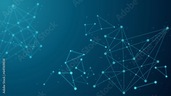 Obraz abstract networking vector background with geometric lines