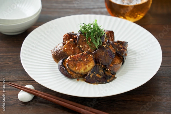 Fototapeta 茄子味噌炒め