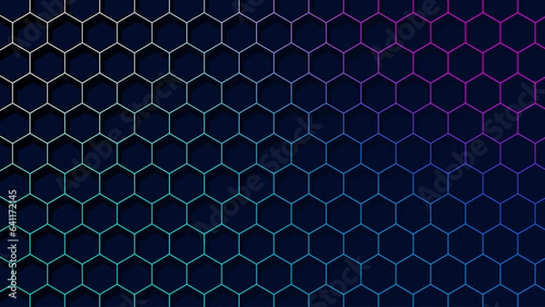 Obraz Futuristic hexagon pattern background