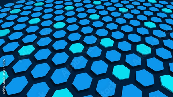 Obraz Blue hexagon shape background