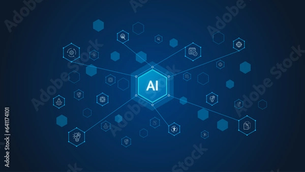 Obraz Services of artificial intelligence background