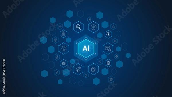 Obraz Services of artificial intelligence technology background