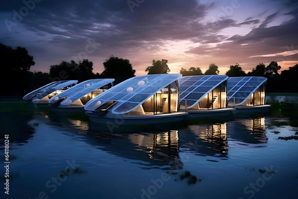 Obraz Using solar panels. A new way to generate renewable energy that is both efficient and affordable.