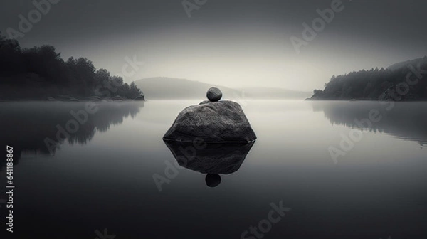 Fototapeta The art of minimalism, a visually compelling image by focusing on simplicity, clean lines, and negative space AI generative