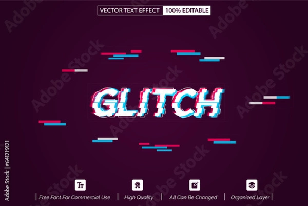Obraz Glitch style modern editable text effect